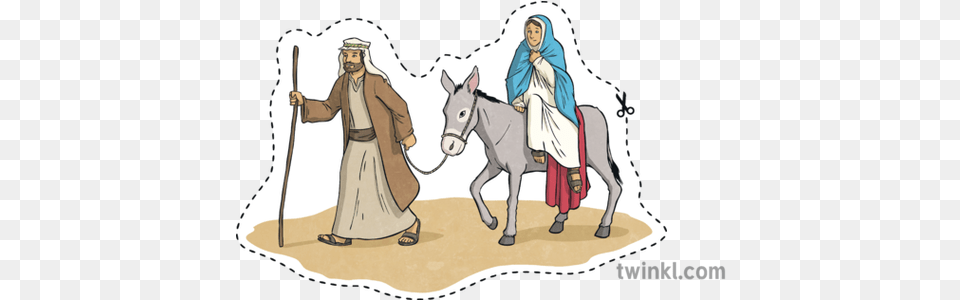 Mary Mary And Joseph And Donkey, Adult, Female, Person, Woman Png Image