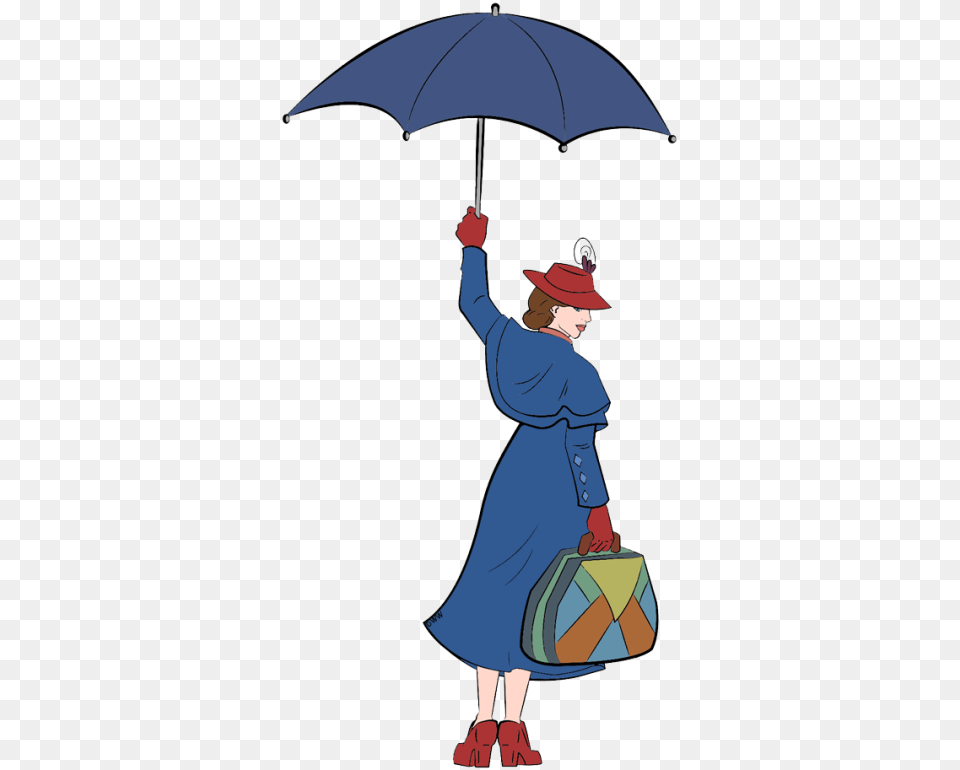 Mary Poppins Cartoon Umbrella, Adult, Person, Female, Woman Free Png Download