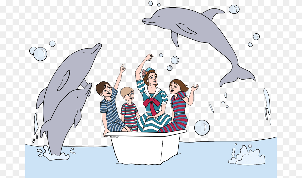 Mary Poppins Returns Dolphin, Baby, Person, Animal, Sea Life Free Png Download