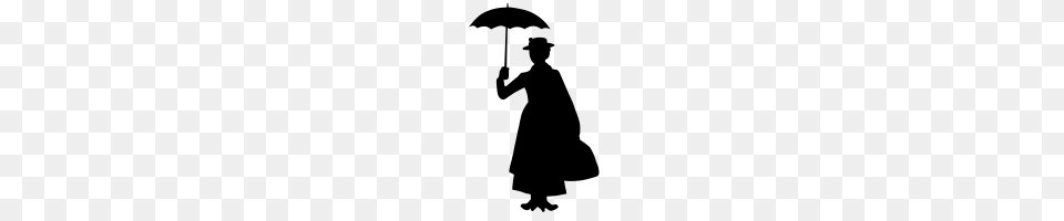 Mary Poppins Silhouette Clip Art, Gray Free Transparent Png