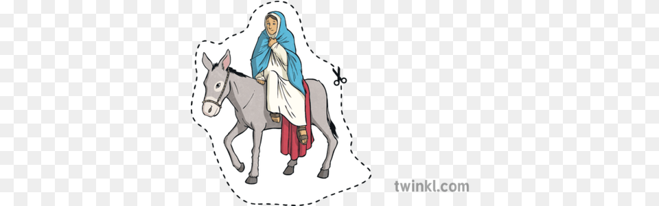 Mary Twinkl Mary And Joseph And Donkey, Adult, Female, Person, Woman Free Png