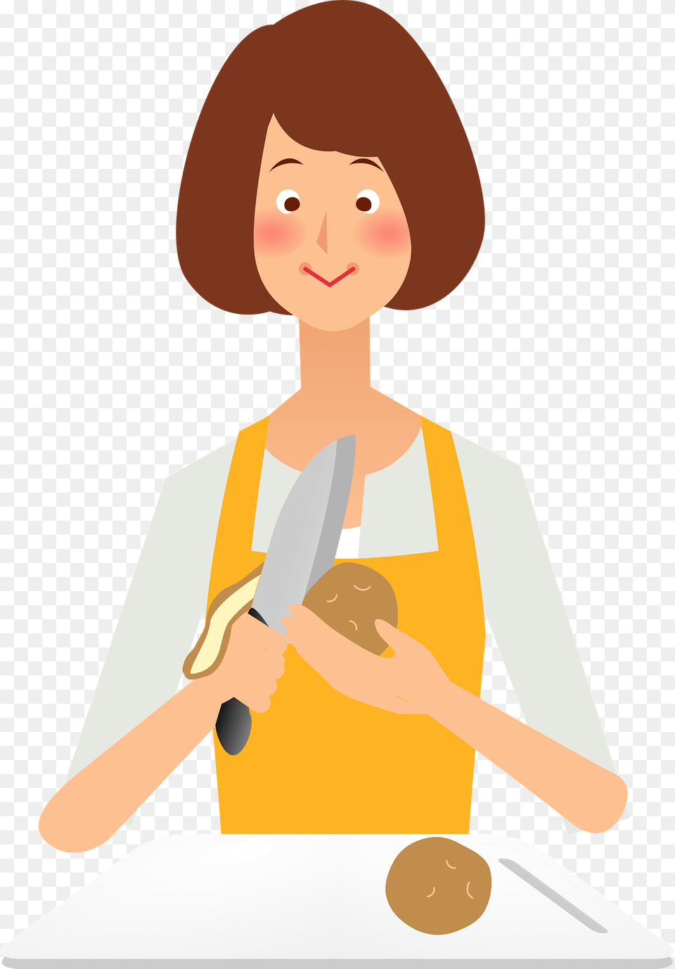 Mary Woman Is Cooking Clipart, Person, Face, Head, Cutlery Png Image