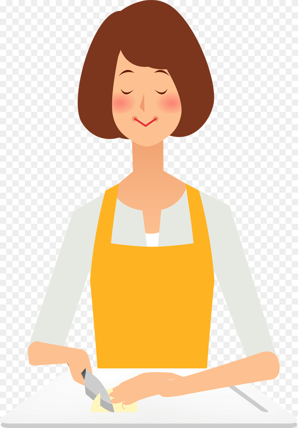 Mary Woman Is Using A Kitchen Knife Clipart, Person, Face, Head, Cleaning Free Png Download
