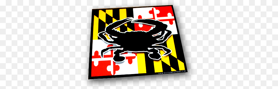 Maryland Flag Amp Crab 4quot X 4quot Sticker T Shirt, Food, Seafood, Animal, Sea Life Png