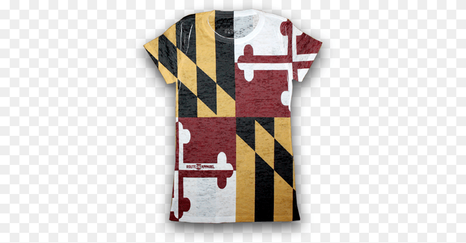 Maryland Flag Fitted Burnout Vintage Shirt To Go Maryland State Flag T Shirt, Clothing, T-shirt Png Image