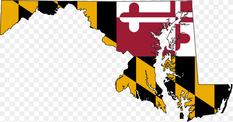 Maryland Flag Map, Art, Graphics, Plant, Tree Png Image