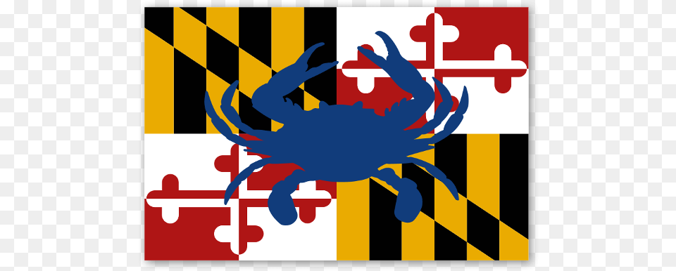 Maryland Flag Sticker Maryland State Flag, Food, Seafood, Animal, Sea Life Free Transparent Png