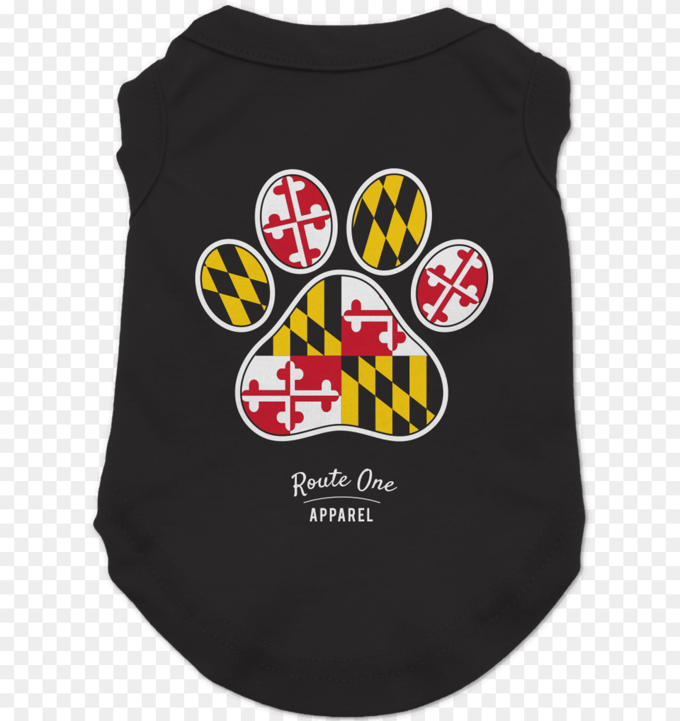 Maryland Paw Print Dog Shirt Maryland State Flag, First Aid, Clothing, T-shirt, Vest Free Transparent Png