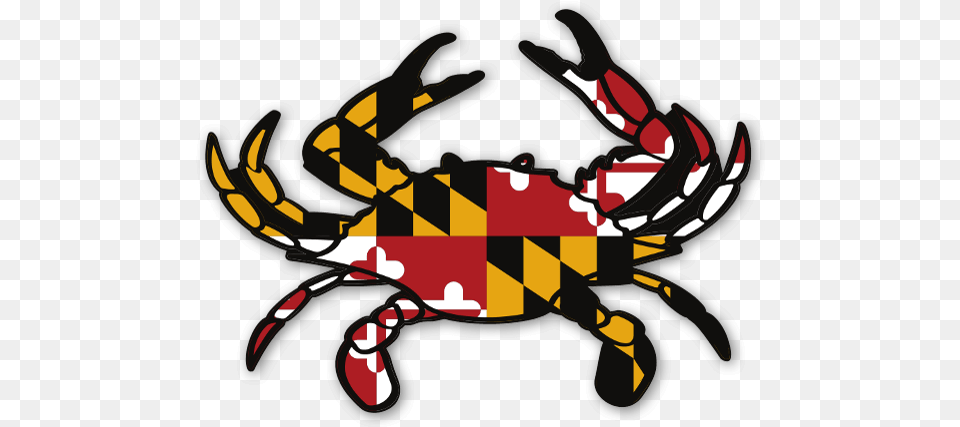 Maryland Pride Sticker Maryland State Flag, Seafood, Food, Animal, Crab Free Png