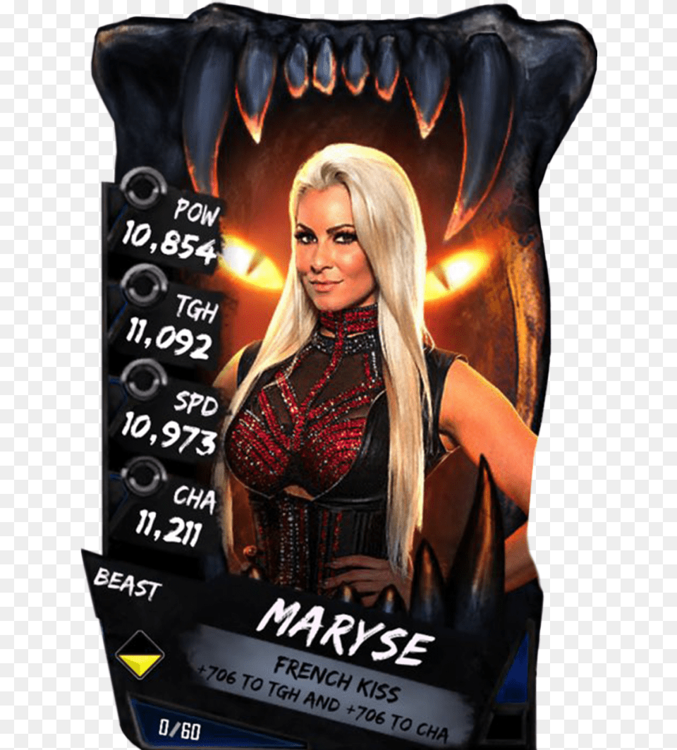 Maryse S4 16 Beast Wwe Supercard Beast Cards, Adult, Person, Woman, Female Free Transparent Png
