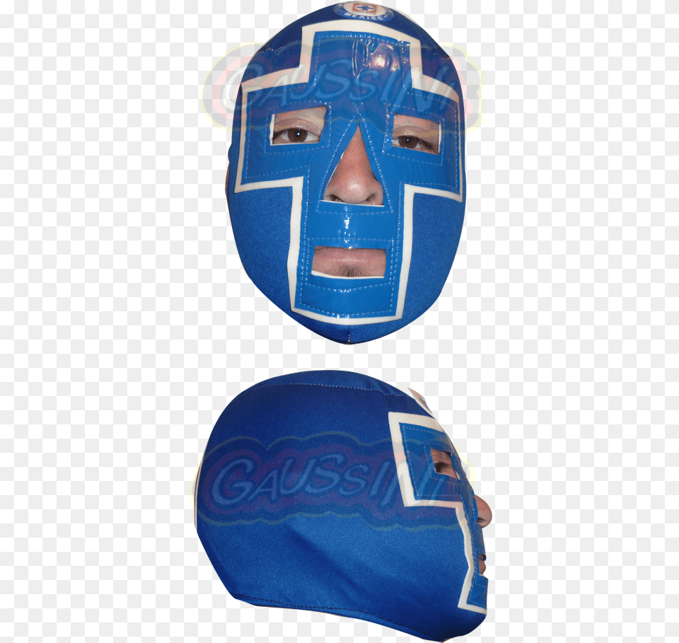 Mascara De Luchador Cruz Azul, Hat, Cap, Clothing, Helmet Free Transparent Png