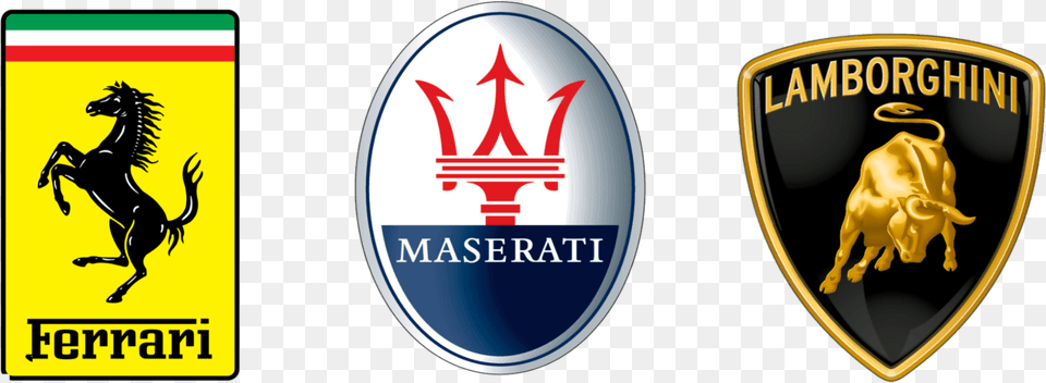 Maserati Und Lamborghini Logo, Badge, Symbol, Emblem, Vehicle Png Image