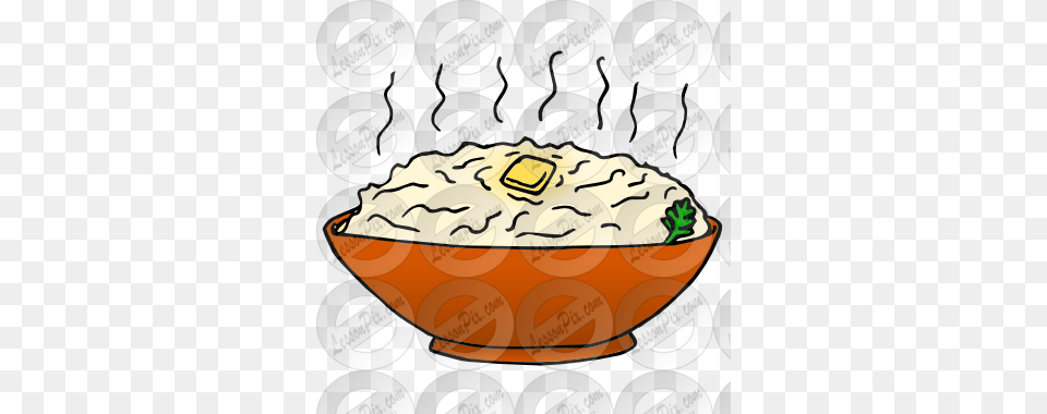 Mash Pencil And In Color Mashed Potatoes Clipart, Food, Meal, Person, Bowl Free Png