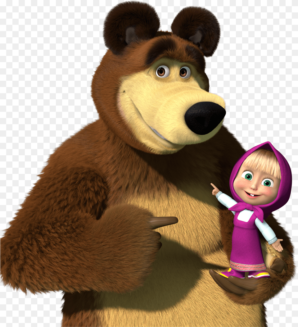 Masha And Bear, Toy, Doll, Face, Head Png Image