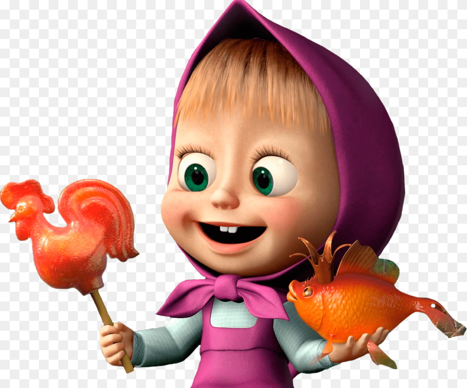 Masha And The Bear Cartoons In Bear Masha, Toy, Doll, Person, Face Free Transparent Png