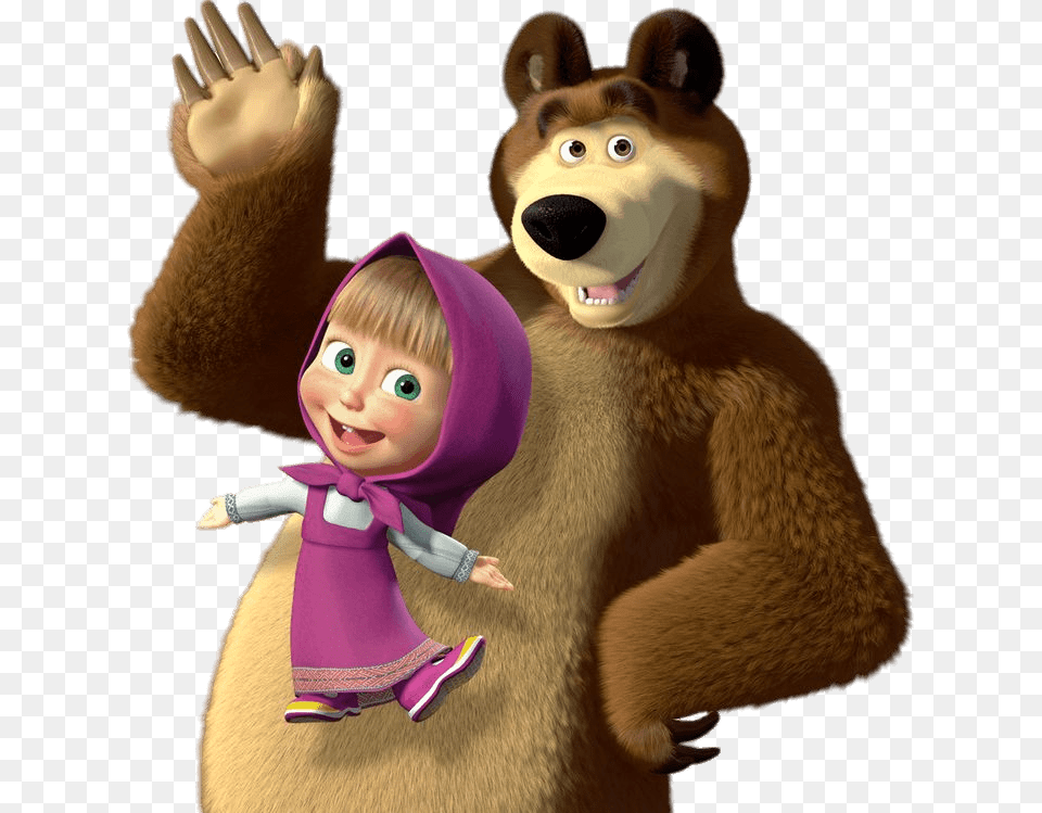 Masha And The Bear Saying Hi, Doll, Toy, Face, Head Free Png