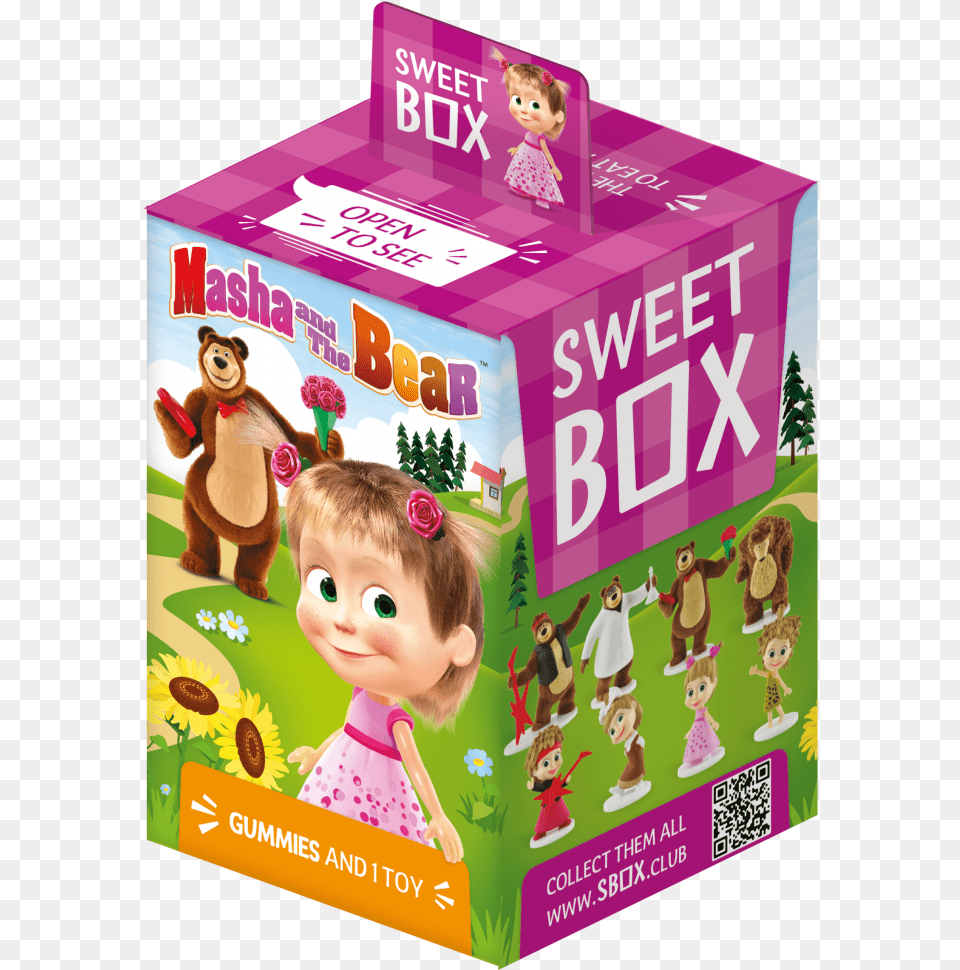 Masha And The Bear Sweetbox 35g, Doll, Toy, Person, Qr Code Png