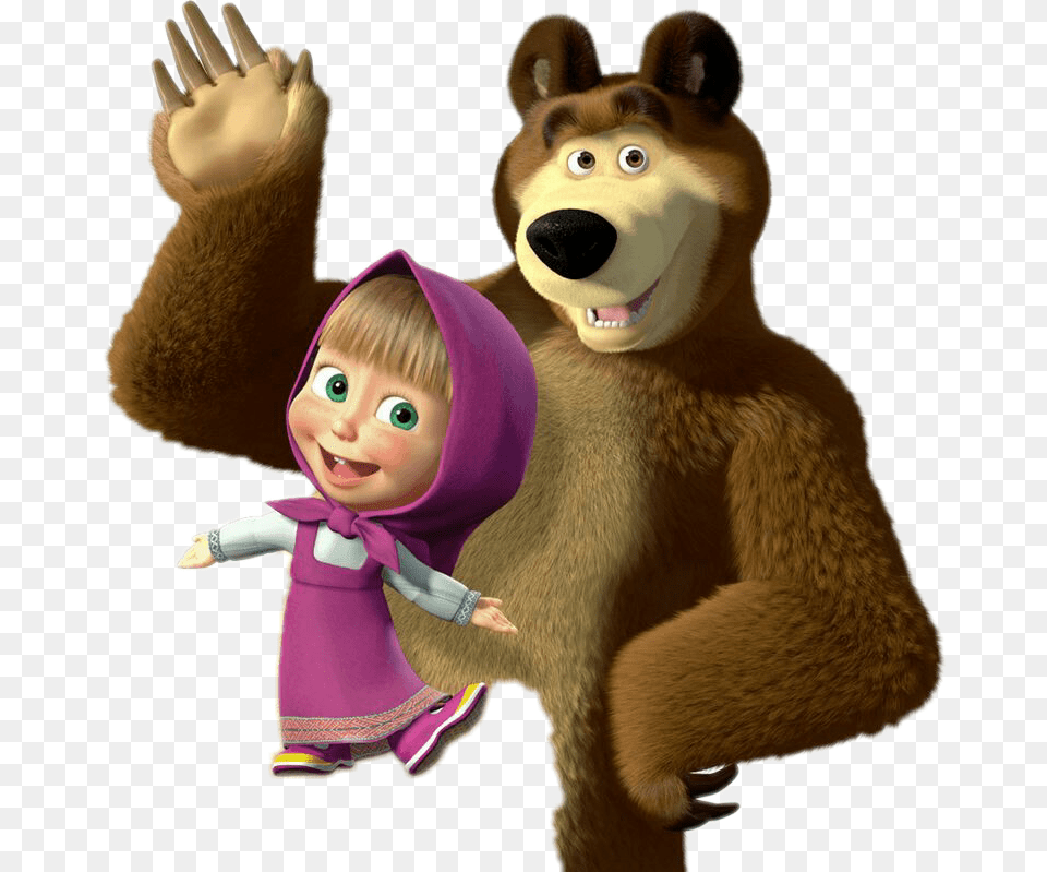 Masha And The Bear Transparent Download Masha And Bear, Doll, Toy, Face, Head Png