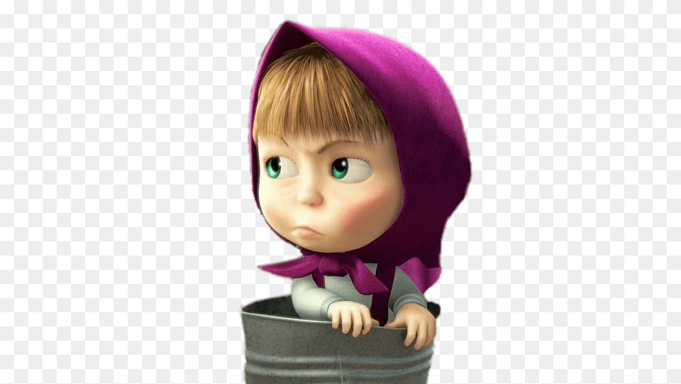 Masha In Bucket, Bonnet, Clothing, Hat, Baby Free Png Download