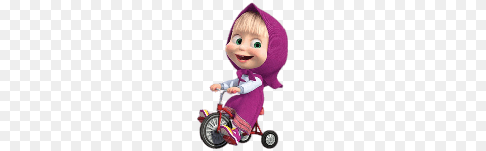 Masha On Tricycle, Transportation, Vehicle, Baby, Person Png