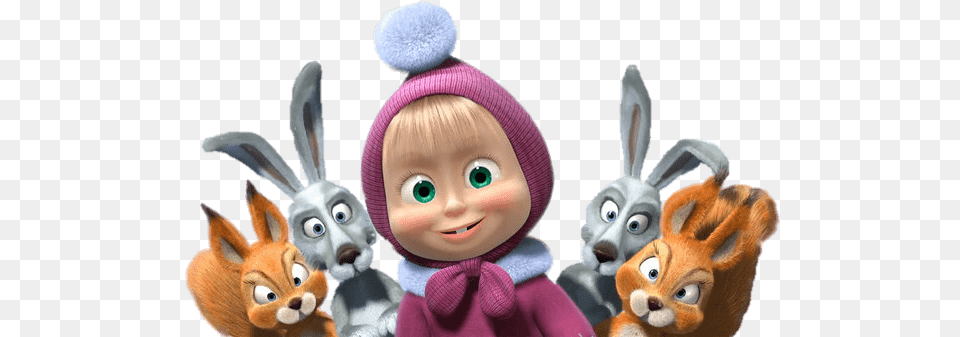 Masha Rabbits And Squirrels, Baby, Doll, Person, Toy Png Image