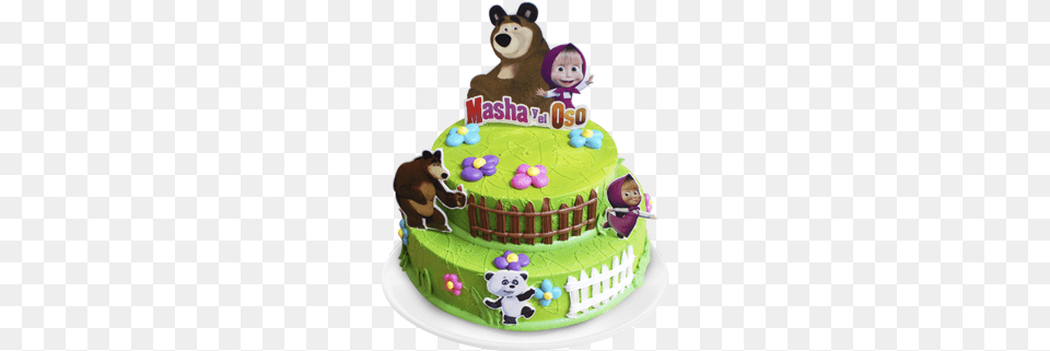 Masha Y El Oso Prov Pastel De Masha Y El Oso, Birthday Cake, Cake, Cream, Dessert Free Png