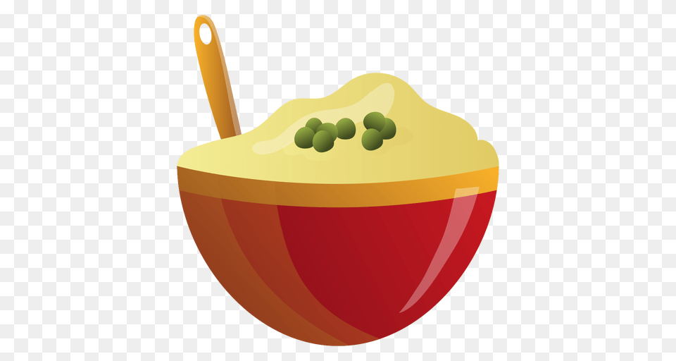 Mashed Potatoes Bowl Illustration, Food, Ketchup, Pea, Plant Free Png Download