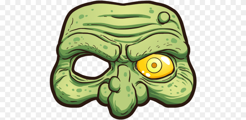 Mask Drawing Witch Green Yellow For Halloween 618x618 Fictional Character, Alien Free Png