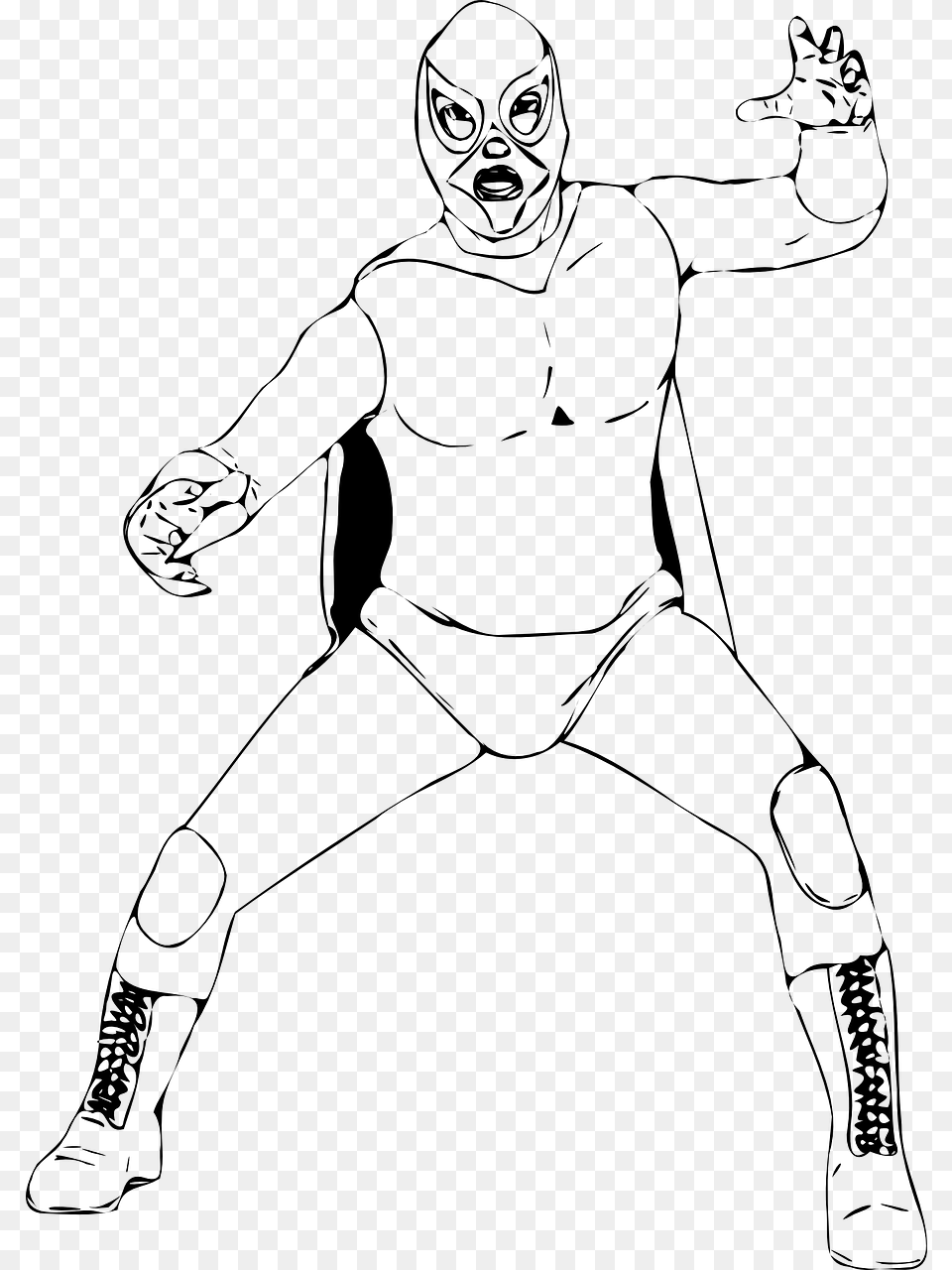 Mask Lucha Libre Professional Wrestling Cartoon Masked Wrestler, Gray Free Png Download