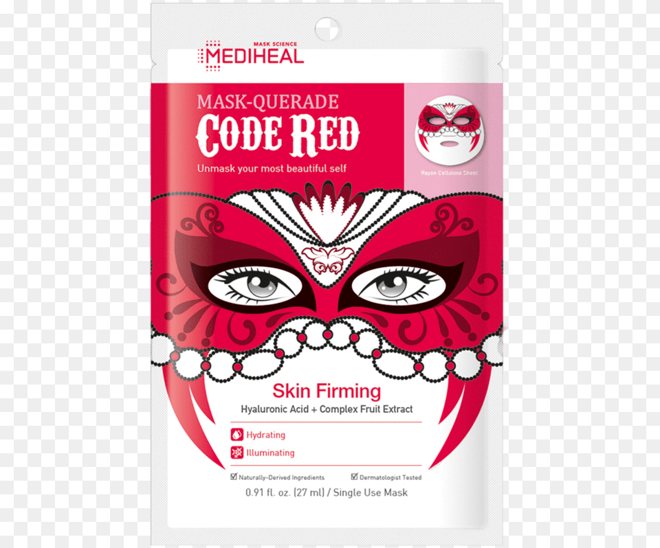 Mask Querade Code Red Mask Dress Code Masked Mask, Advertisement, Poster, Person, Face Png