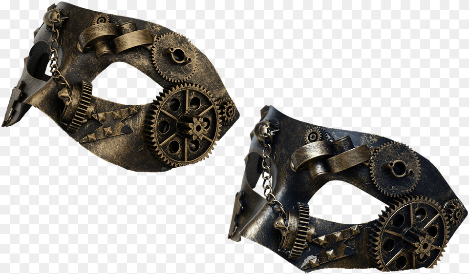 Mask Steampunk Metal Metal Mask Gears Chain Iron Film, Bronze, Accessories, Machine, Wheel Png