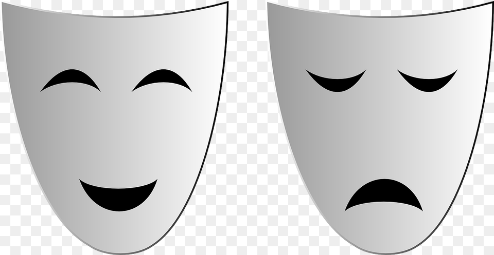 Mask Theatre Happy Sad Pair Mask Theatre T Mascaras De Teatro Feliz, Armor, Stencil Png Image