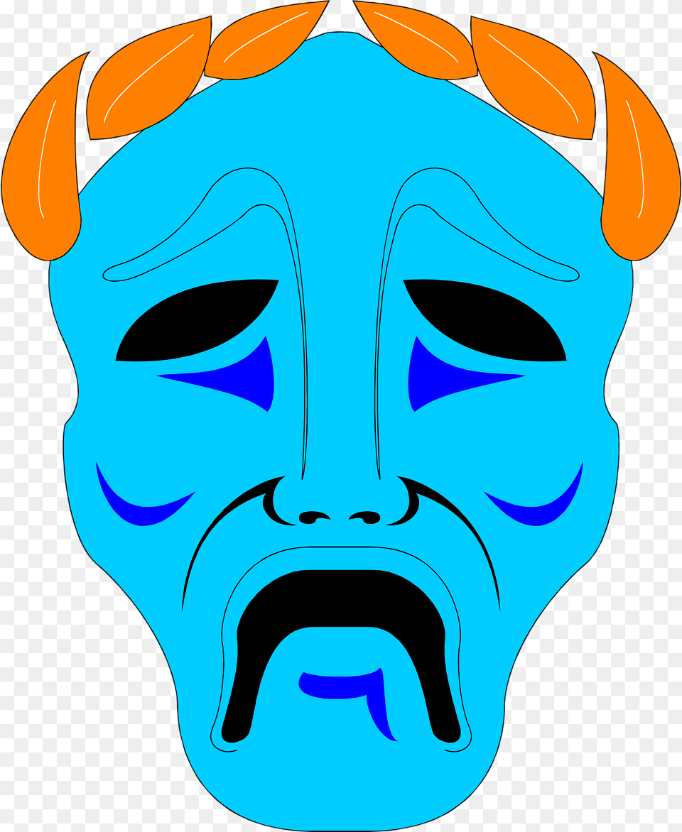 Mask Theatre Tragedy Clip Art Tragedy Drama Mask, Face, Head, Person, Baby Free Png