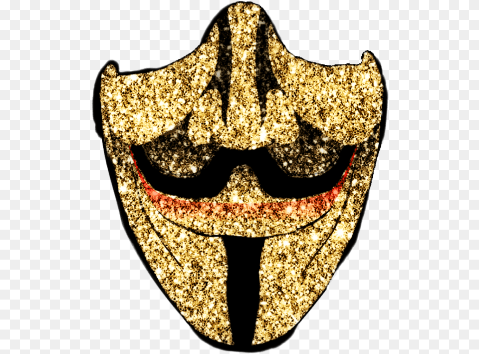 Mask Vendetta Guyfawkes Remixit Gold Guccigang Emblem, Adult, Female, Person, Woman Png