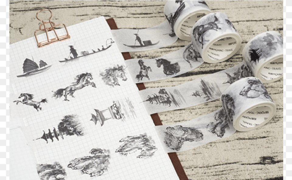 Masking Tape, Art, Person, Vehicle, Boat Free Png Download