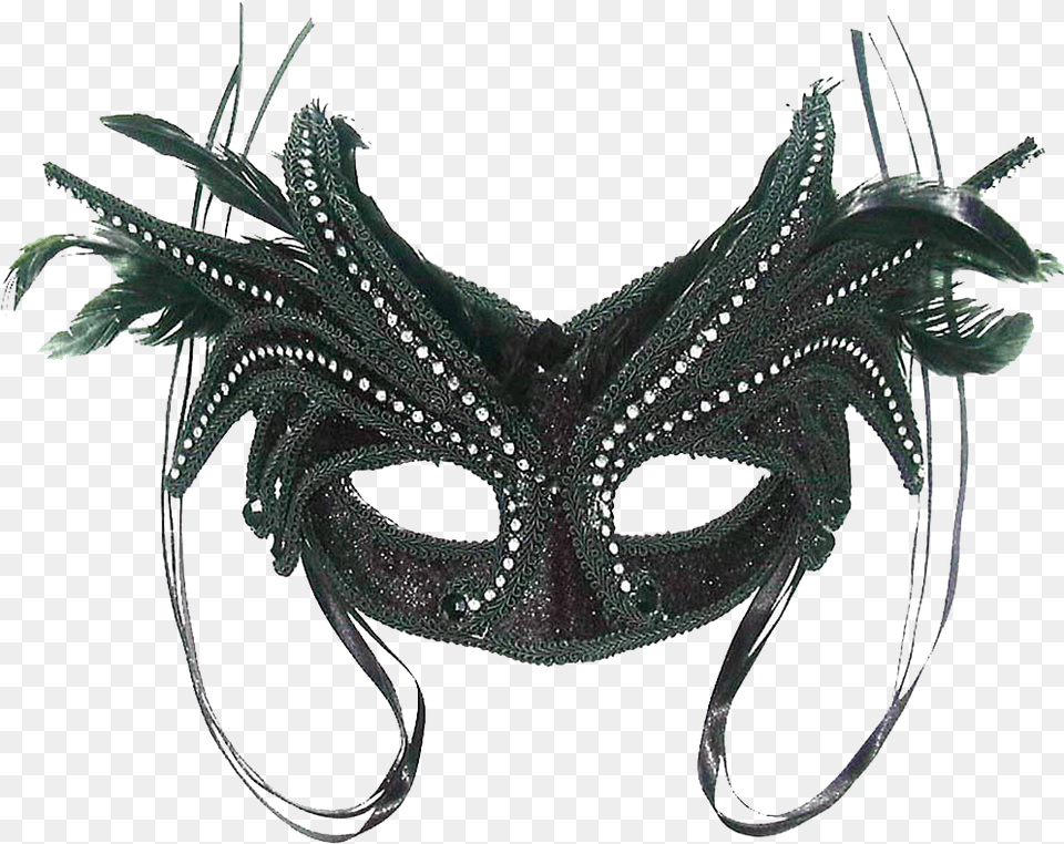 Masks Feathers Black, Mask, Crowd, Person Png Image