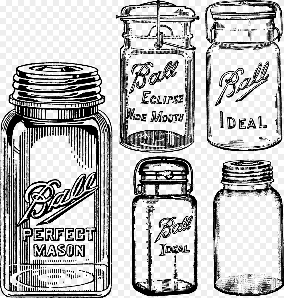 Mason Jar Canning Clip Art History Ball Mason Jar Print, Bottle, Cosmetics, Perfume Free Transparent Png