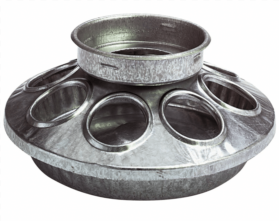 Mason Jar Feeder Galv Base Chicken Feeder Round, Tin, Machine, Spoke Free Png Download