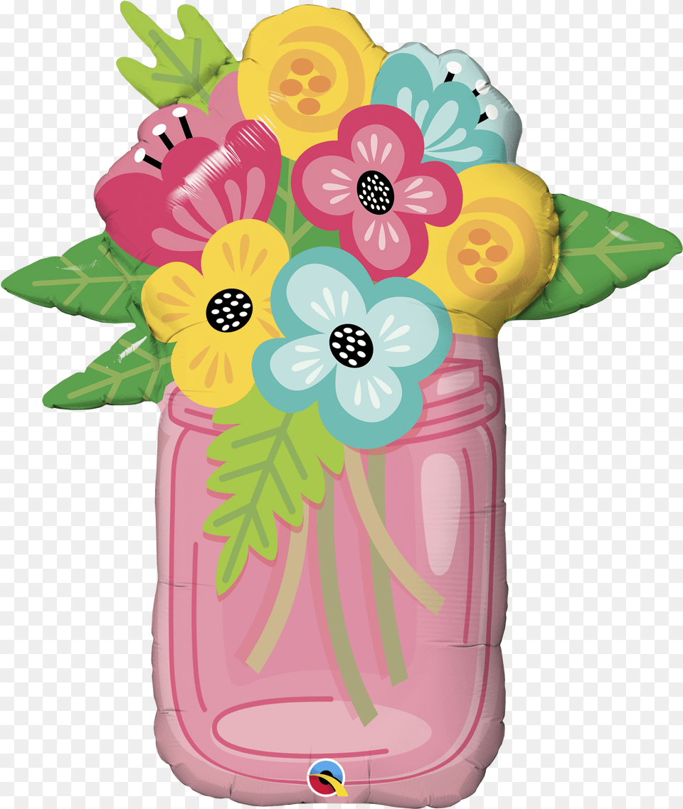 Mason Jar Flower Bouquet Coloring, Art, Pottery, Plant, Pattern Free Png Download