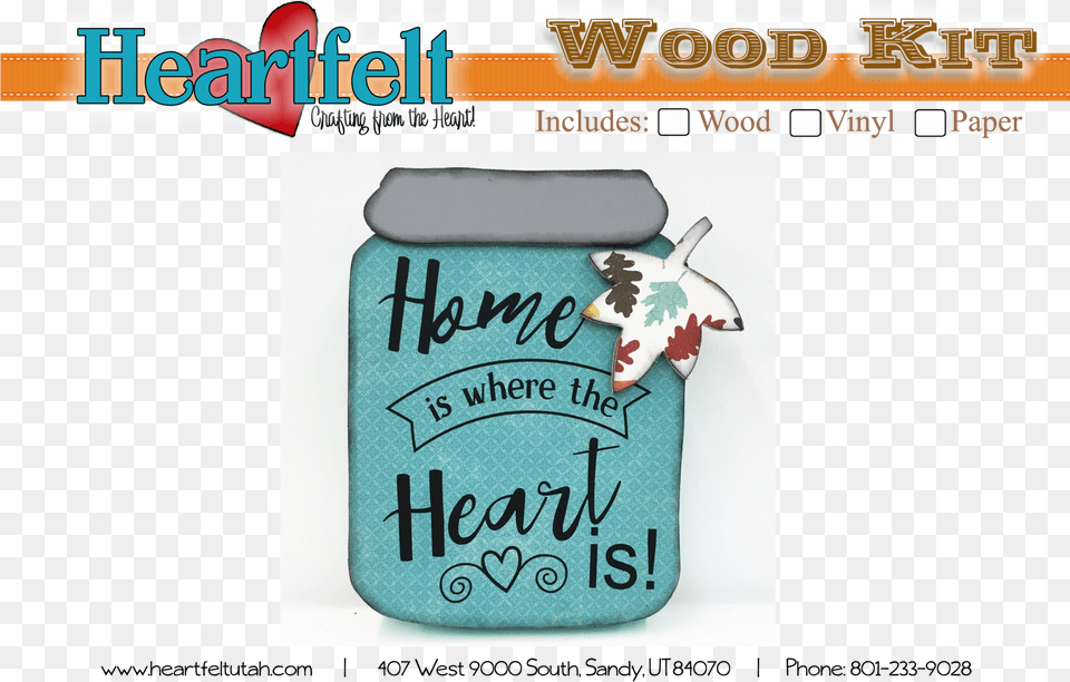 Mason Jar Home Is Where Your Heart Is Wood Kit Cartoon, Tin Png