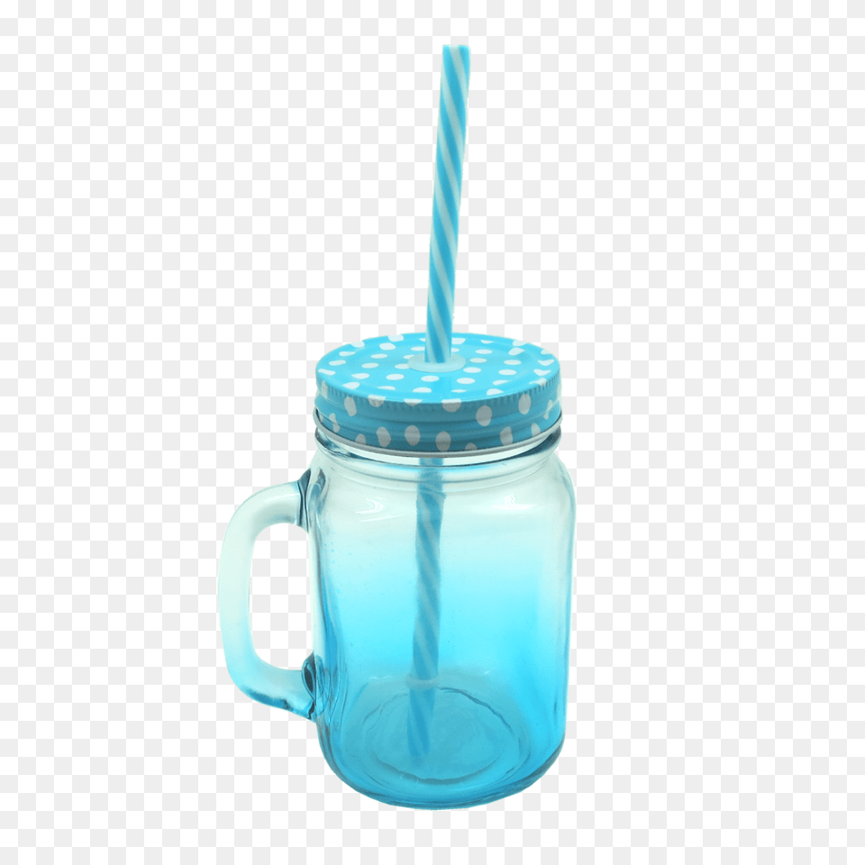 Mason Jar In Blue Gradient, Mason Jar Png