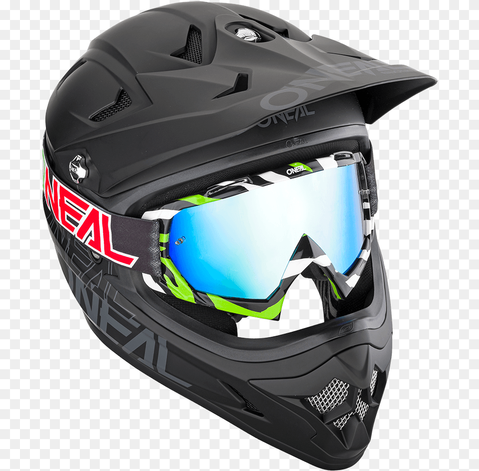 Masque Cross Oneal B10 Twoface Noir Ecran Miroir Argent Oneal B 30 Ink Youth Motocross Goggles Hi Viz, Crash Helmet, Helmet Png