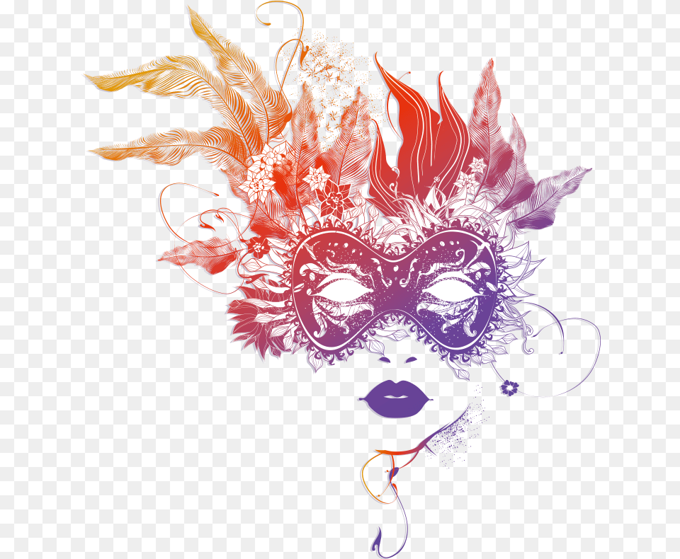 Masquerade Mask Girl Colors Cute Beautiful Screen Sensation, Graphics, Pattern, Art, Floral Design Free Transparent Png
