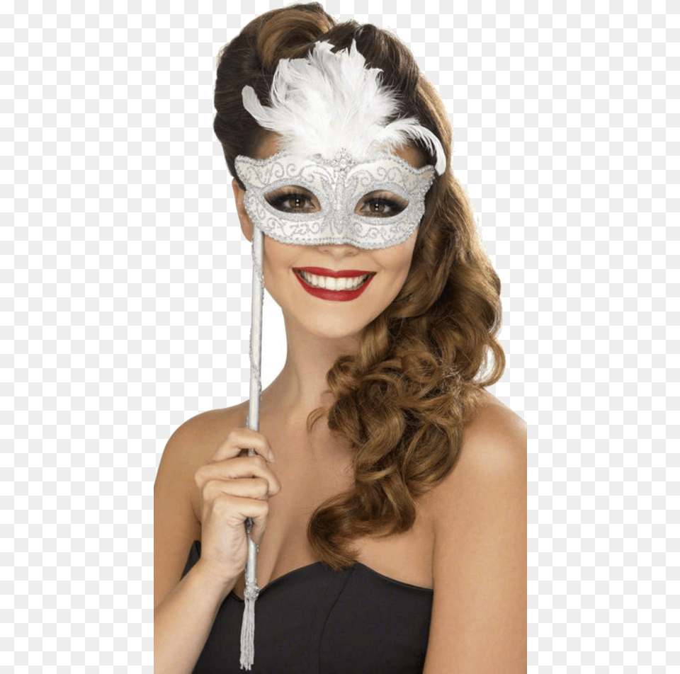 Masquerade Mask On Stick Masquerade Ball Hairstyles Women, Adult, Wedding, Portrait, Photography Free Png