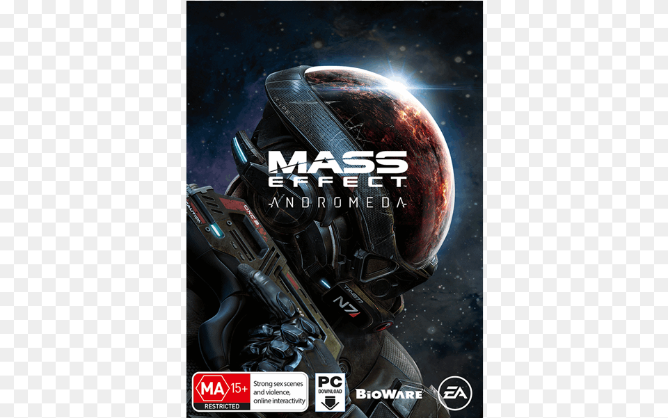 Mass Effect Andromeda Mass Effect Andromeda Pc Dvd, Helmet, Advertisement, Motorcycle, Transportation Png