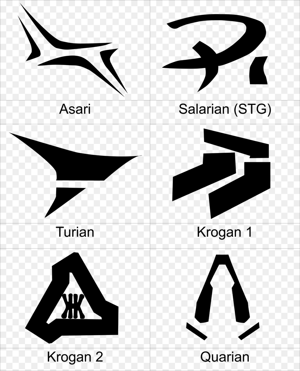 Mass Effect Symbols By Yunikoyokai Mass Effect Hanar Symbols, Gray Png