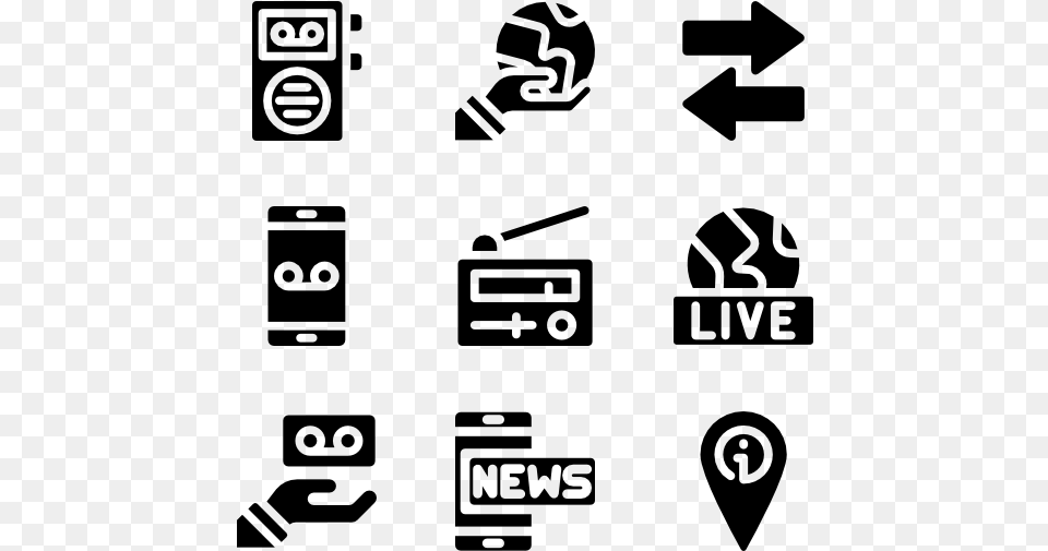 Mass Media Icons, Gray Png