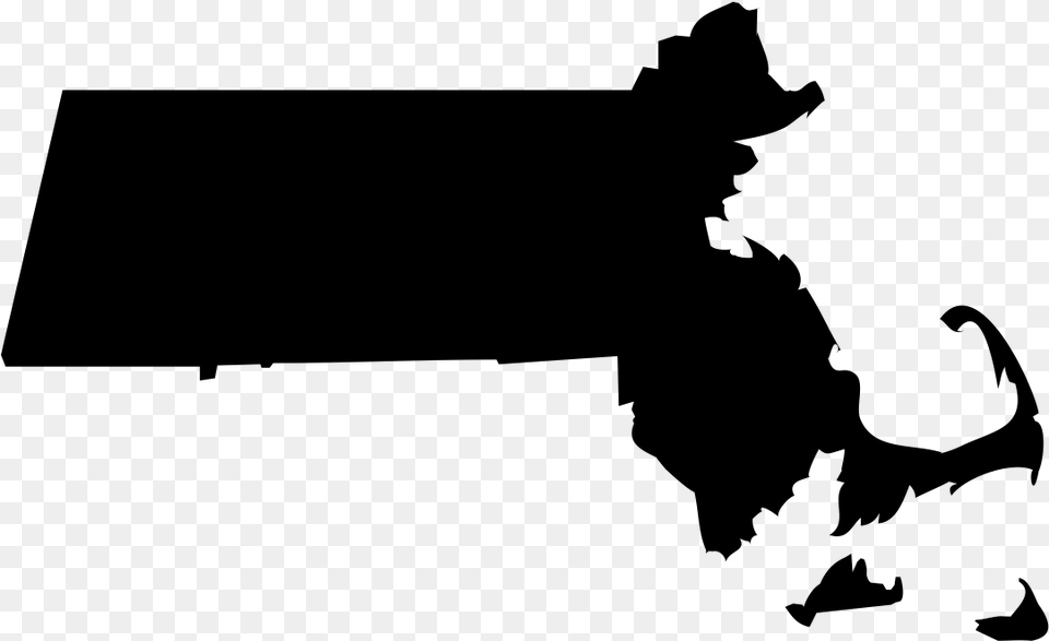 Massachusetts State Outline In Black Massachusetts Clipart, Gray Free Transparent Png