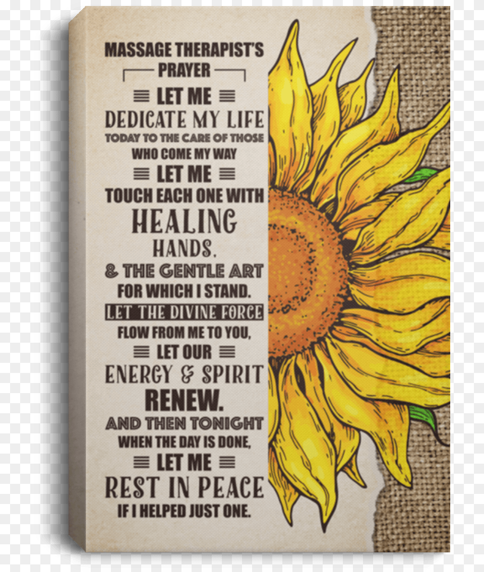 Massage Therapist Sunflower, Flower, Plant, Advertisement, Poster Free Png