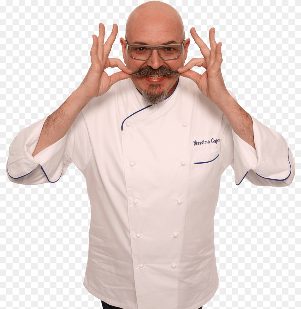 Massimo Capra Italian Chef, Shirt, Lab Coat, Hand, Person Free Transparent Png